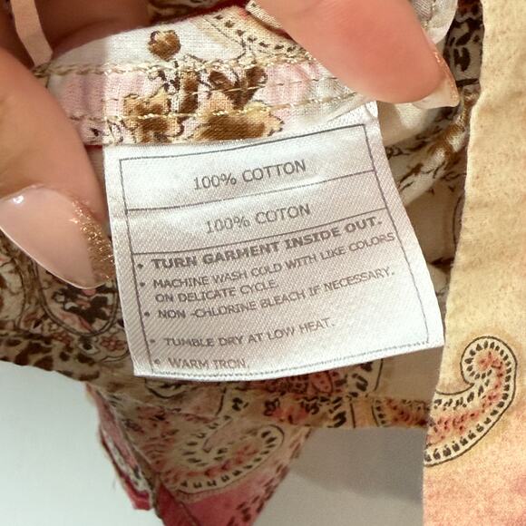 Ariat Floral Paisley Pearl Snap Button Up Shirt Sz XL Pink Western Cowgirl Rodeo - Picture 9 of 9